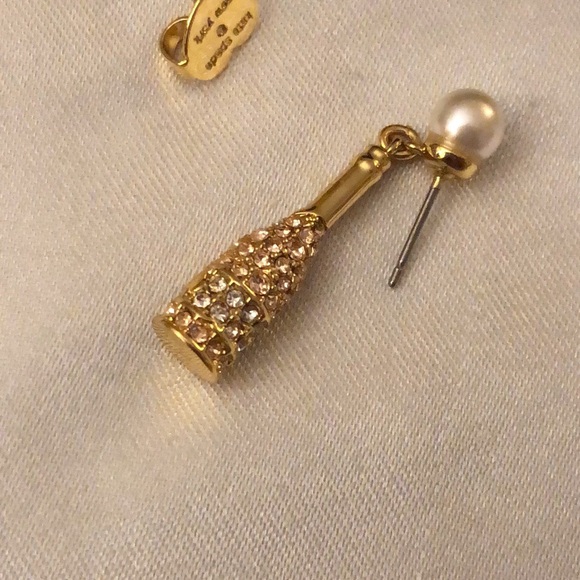 Kate Spade Winter Carnival Champagne Drop Earrings Crystal & Faux Pearl NWT - Picture 8 of 13